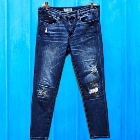 Banana Republic, Premium Denim Jeans, Distressed, Sz 28, Skinny Ankle, Cotton - Picture 7 of 16